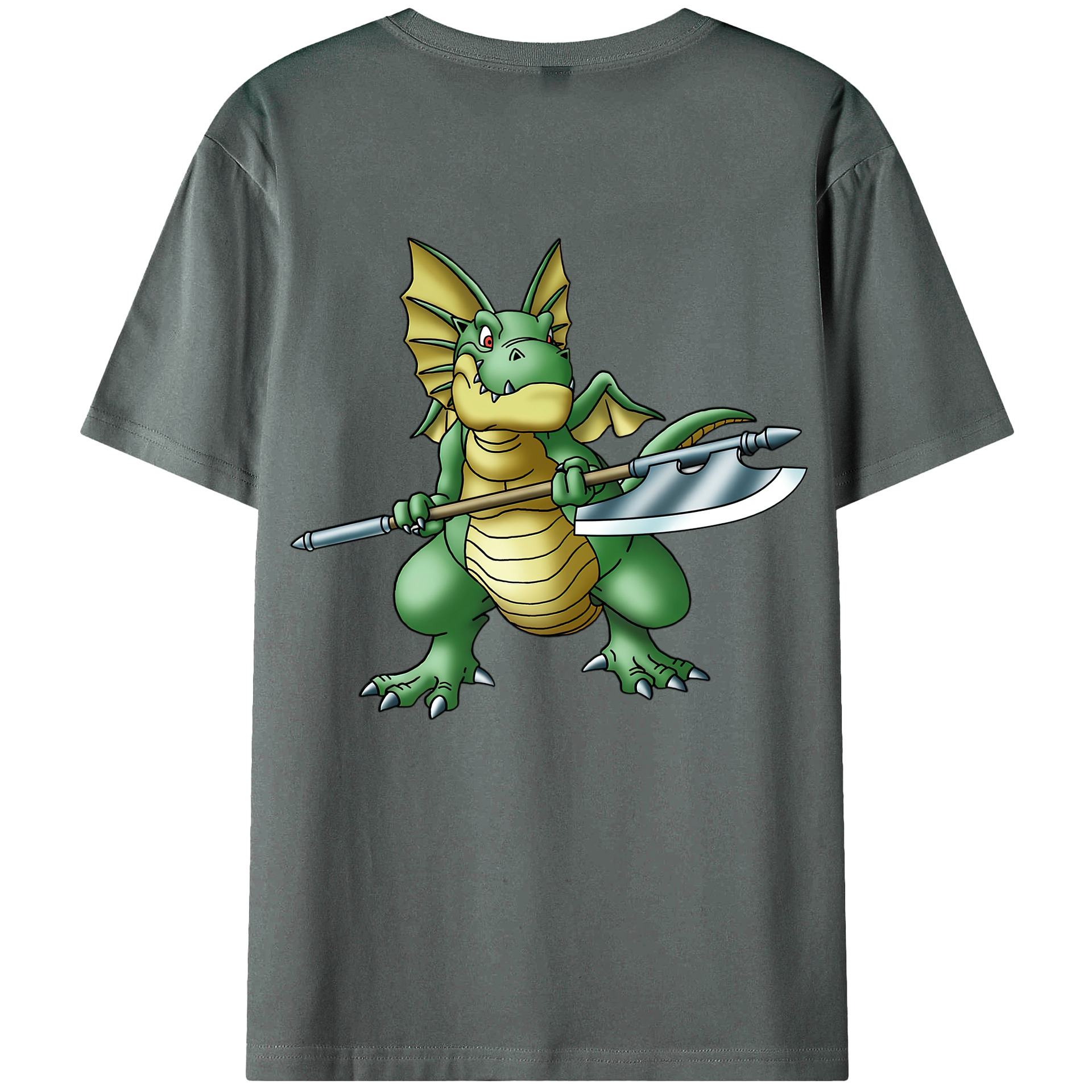 （画像用） ドラゴンクエスト Doragon Kuesuto Dragon Quest 綿100％ メンズ半袖Tシャツ（バックプリント） 通気性